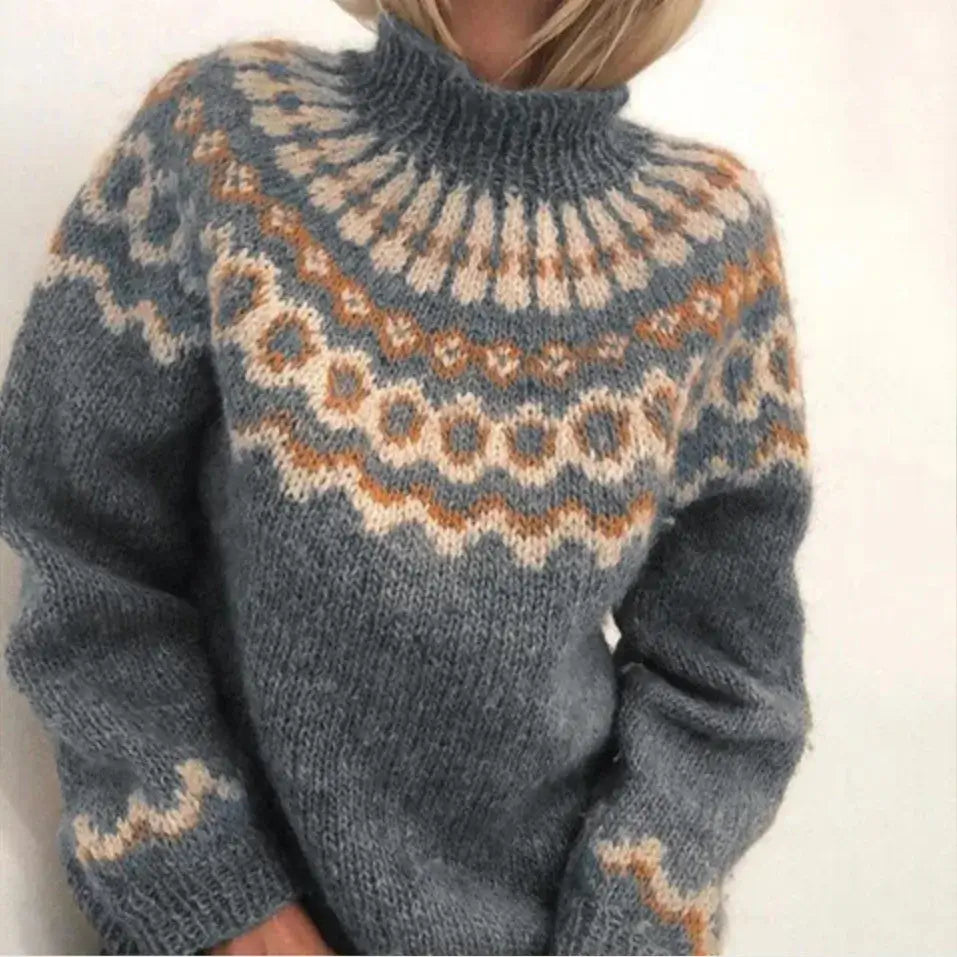 Women's Fair Isle Turtleneck Sweater in Relaxed Fit