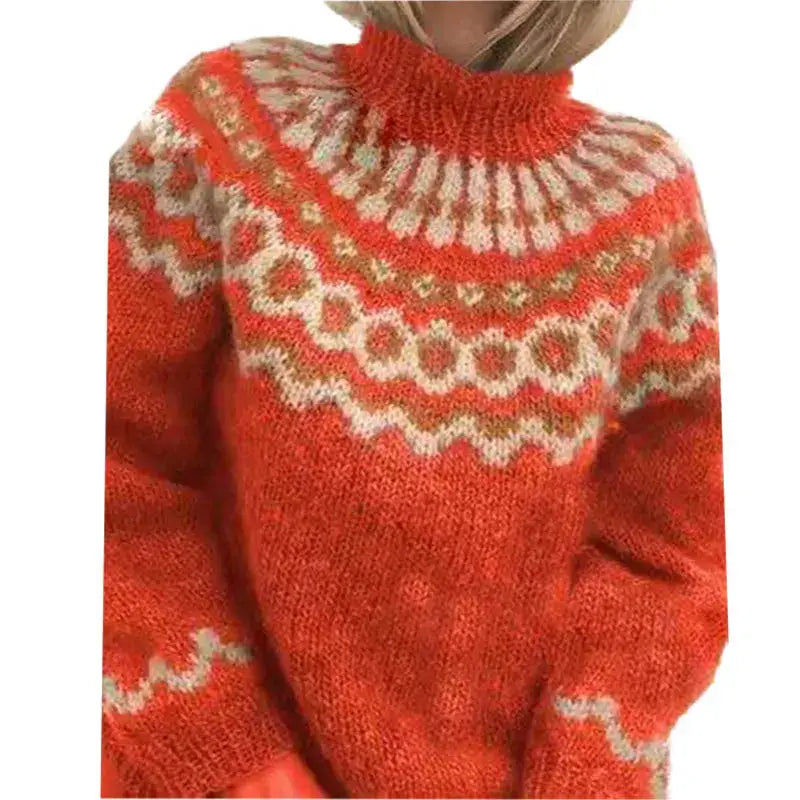 Women's Fair Isle Turtleneck Sweater in Relaxed Fit