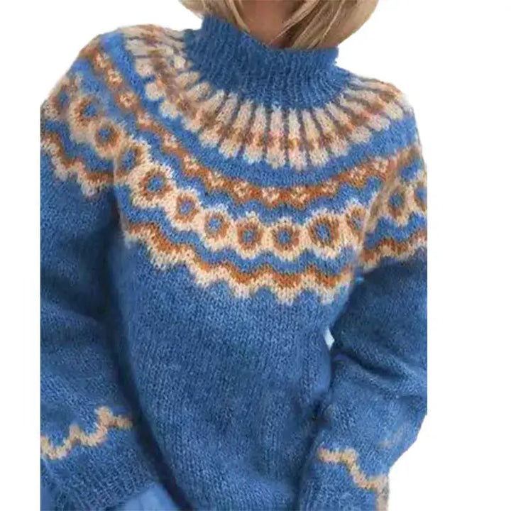 Women's Fair Isle Turtleneck Sweater in Relaxed Fit