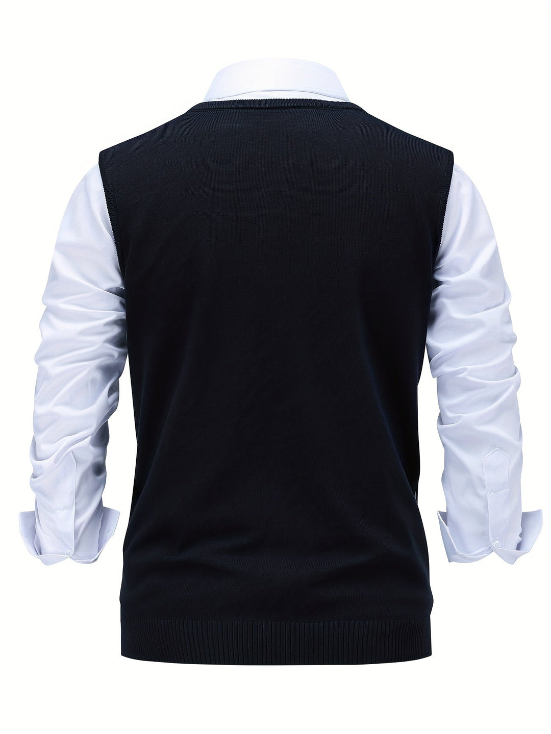 Men's Argyle Knit Sweater Vest with V-Neck
