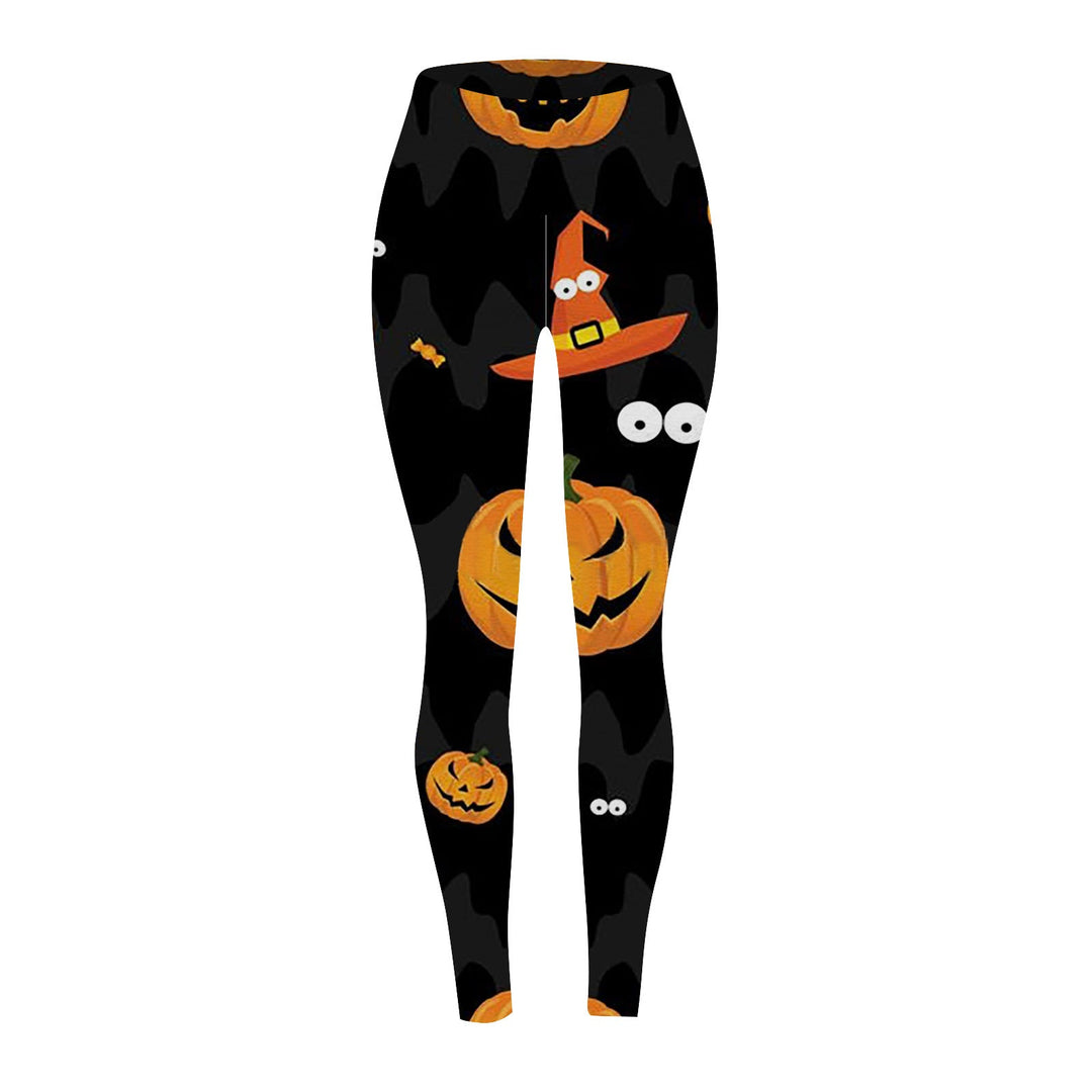 Women's Pumpkin Print Halloween Leggings
