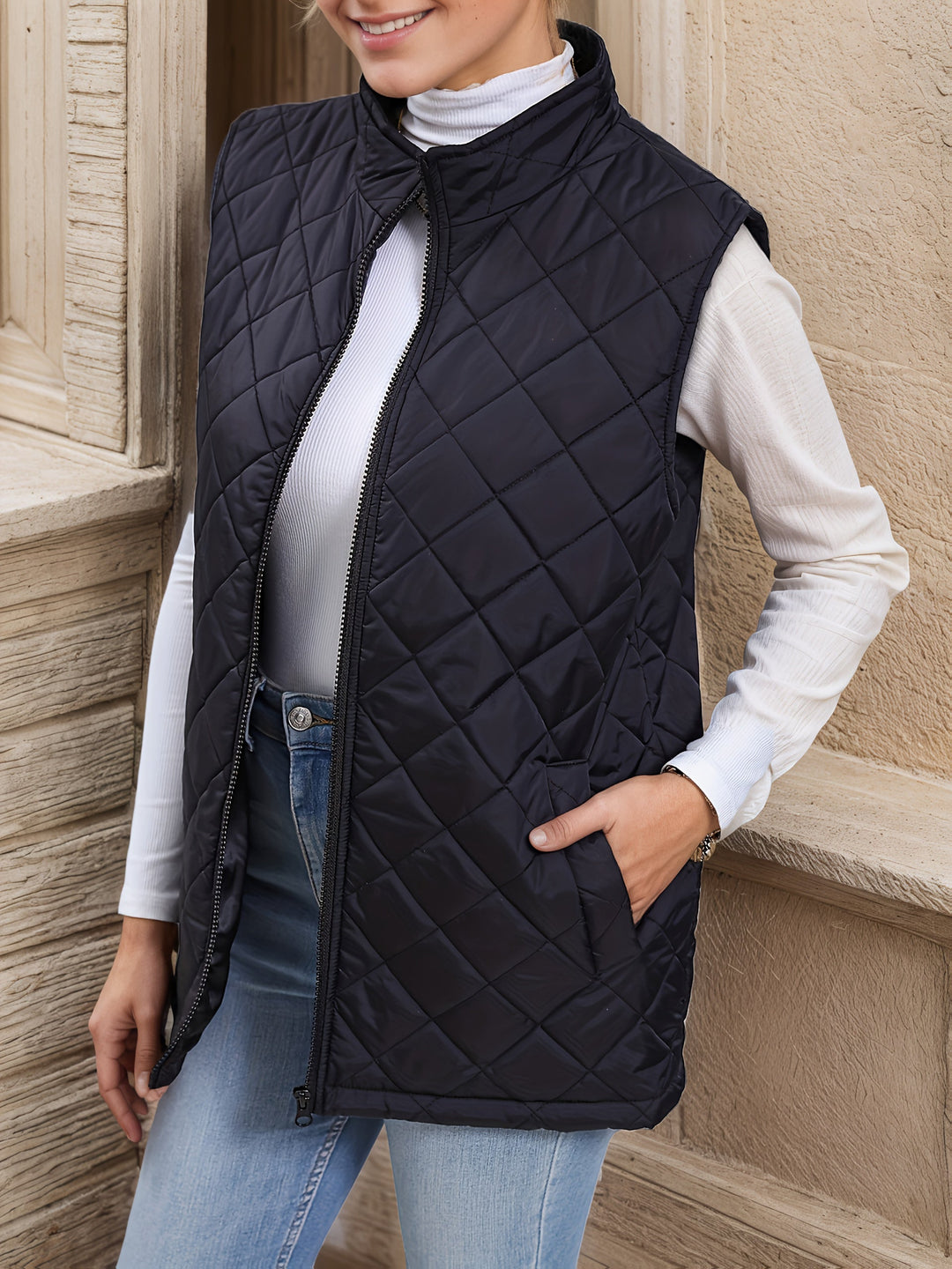 Women's Quilted Zip-Up Puffer Vest