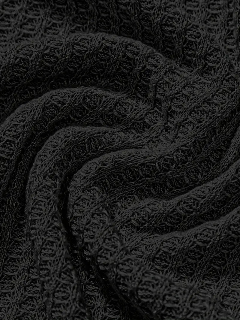 Textured Knit Polo Shirt for Men