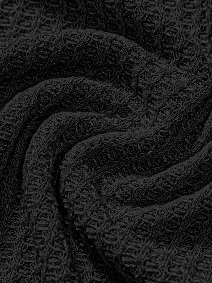 Textured Knit Polo Shirt for Men