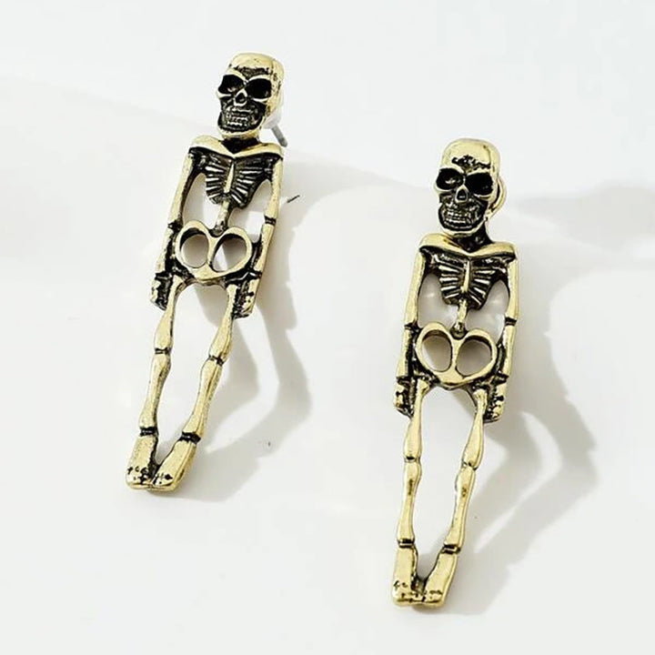 Women's Skull Stud Skeleton Drop Halloween Earrings