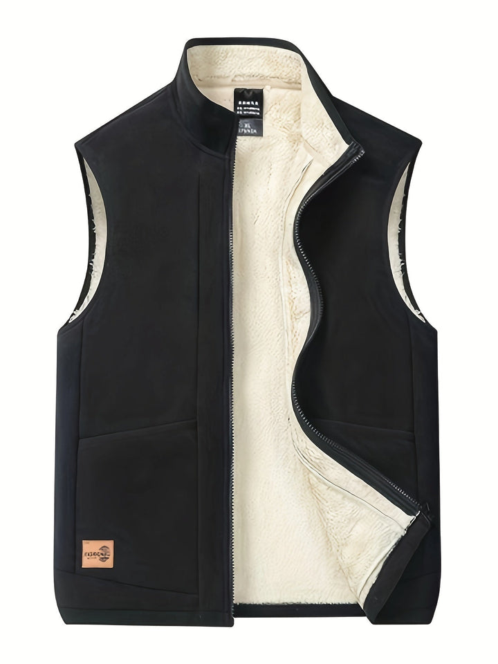 Men's Fleece Sherpa-Lined Zip Vest