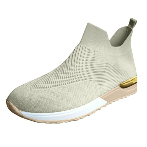 Women's Slip-On Elastic Sneakers - Khaki