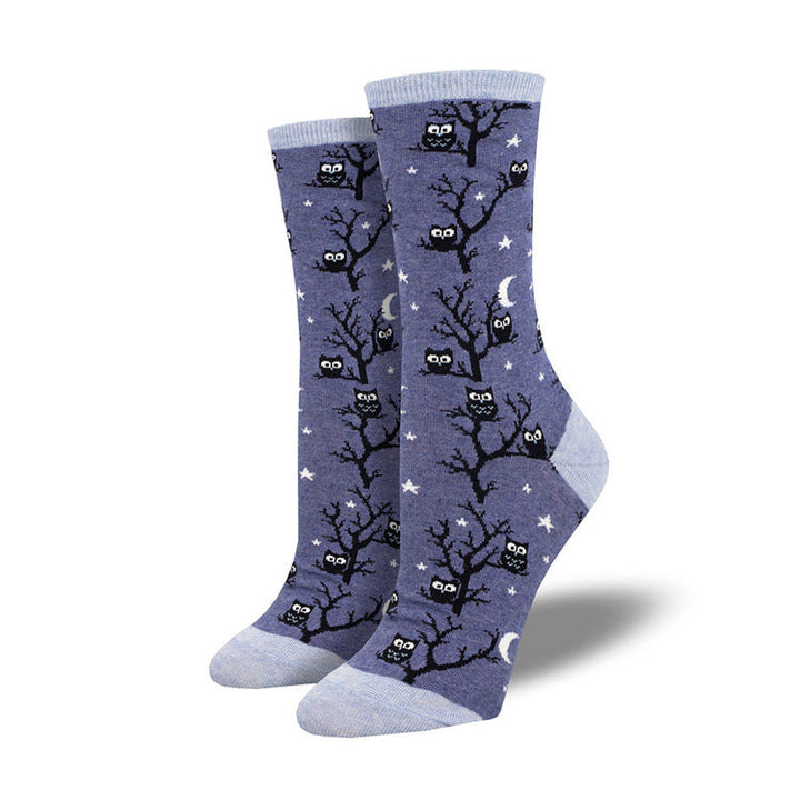 Halloween Pumpkin Witch Crew Socks with Maple Leaf Print