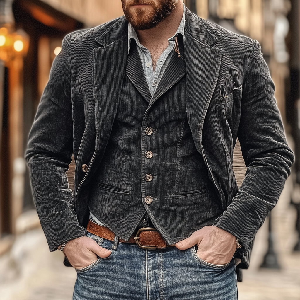 Men's Tailored Blazer and Waistcoat Set