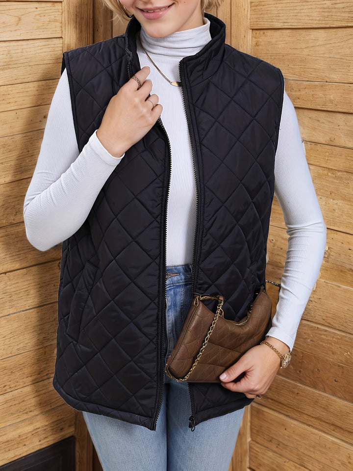 Women's Quilted Zip-Up Puffer Vest
