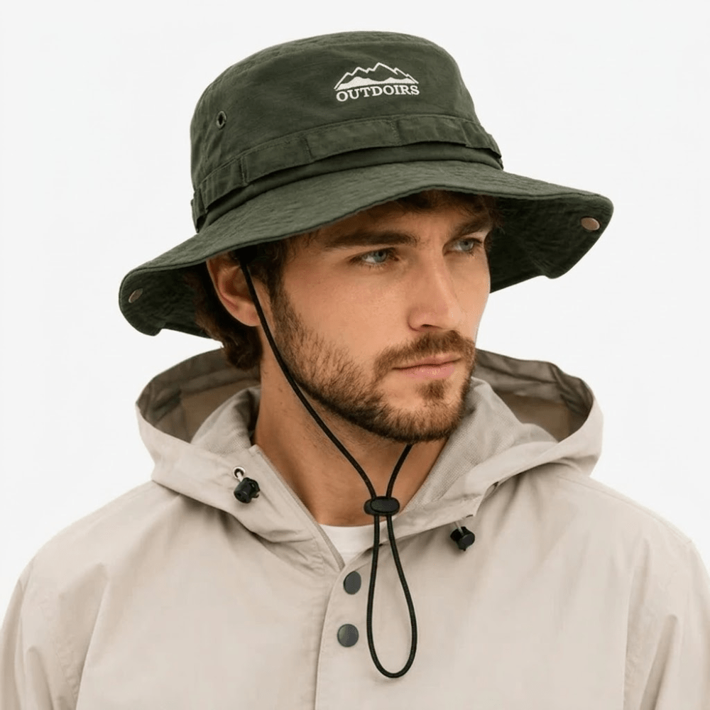 Men's Cotton Hiking Hat with Chin Strap
