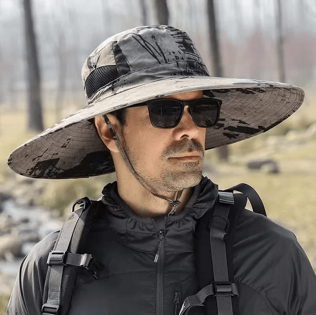 Men's Camo-Print Wide-Brim Hiking Hat