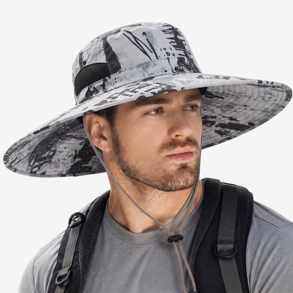 Men's Camo-Print Wide-Brim Hiking Hat