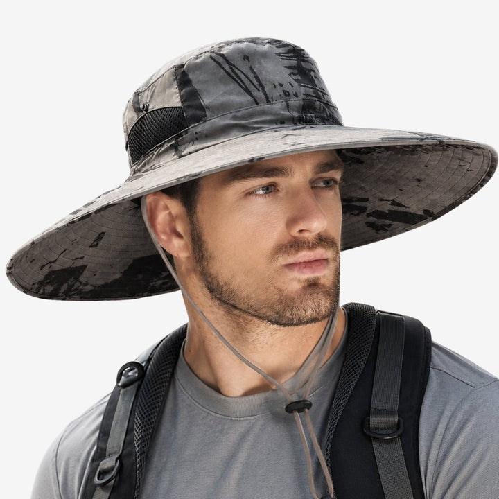 Men's Camo-Print Wide-Brim Hiking Hat