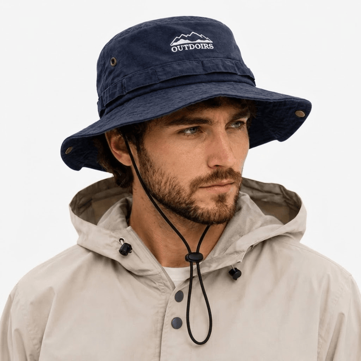 Men's Cotton Hiking Hat with Chin Strap