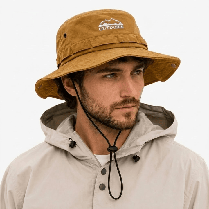 Men's Cotton Hiking Hat with Chin Strap