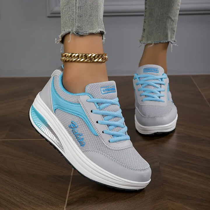 Women's Platform Sneakers with Lace-Up Design