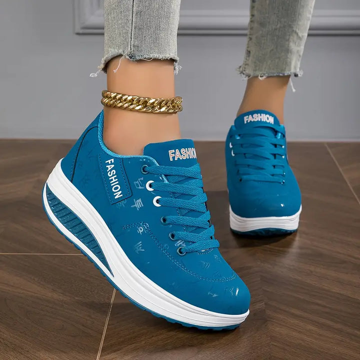 Women's Platform Sneakers with Lace-Up Design