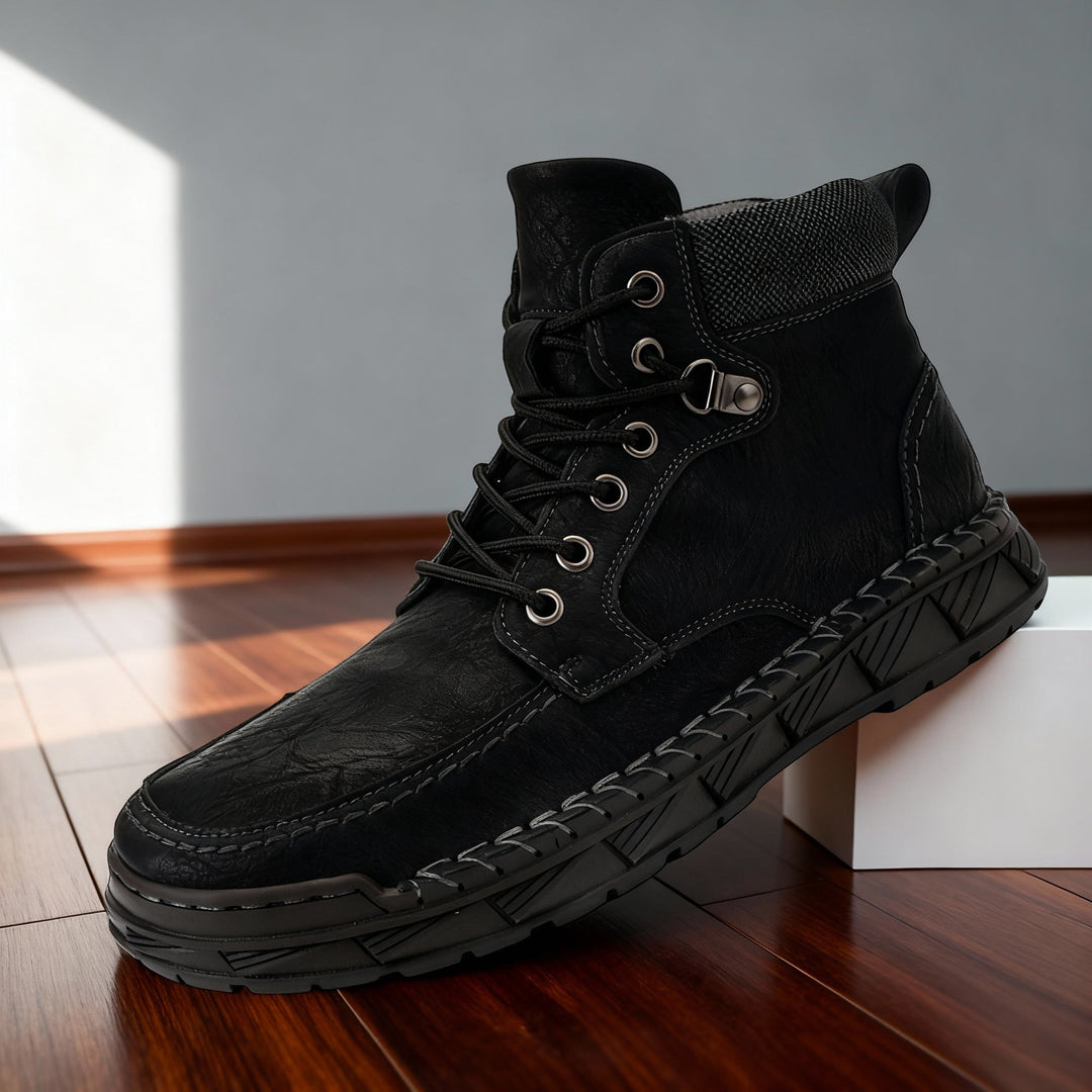 Men's Leather Lace-Up Ankle Boots