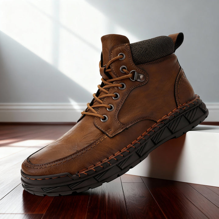 Men's Leather Lace-Up Ankle Boots