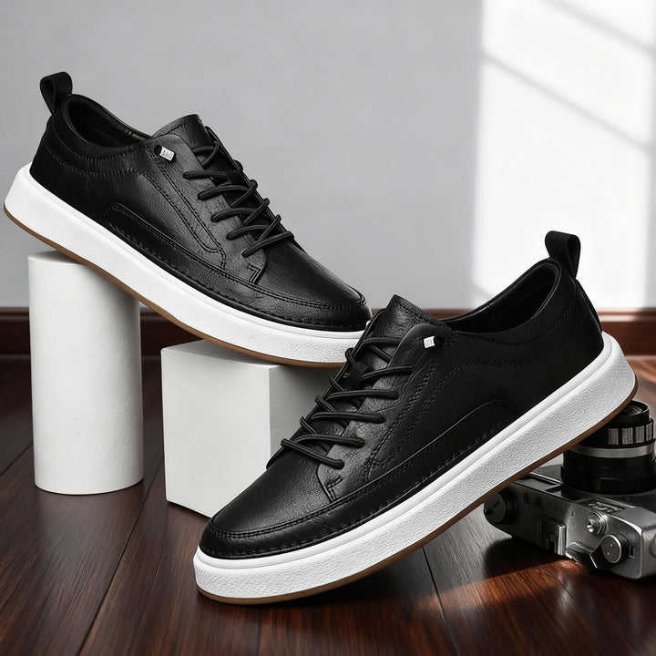 Minimalist Leather Lace Up Sneakers