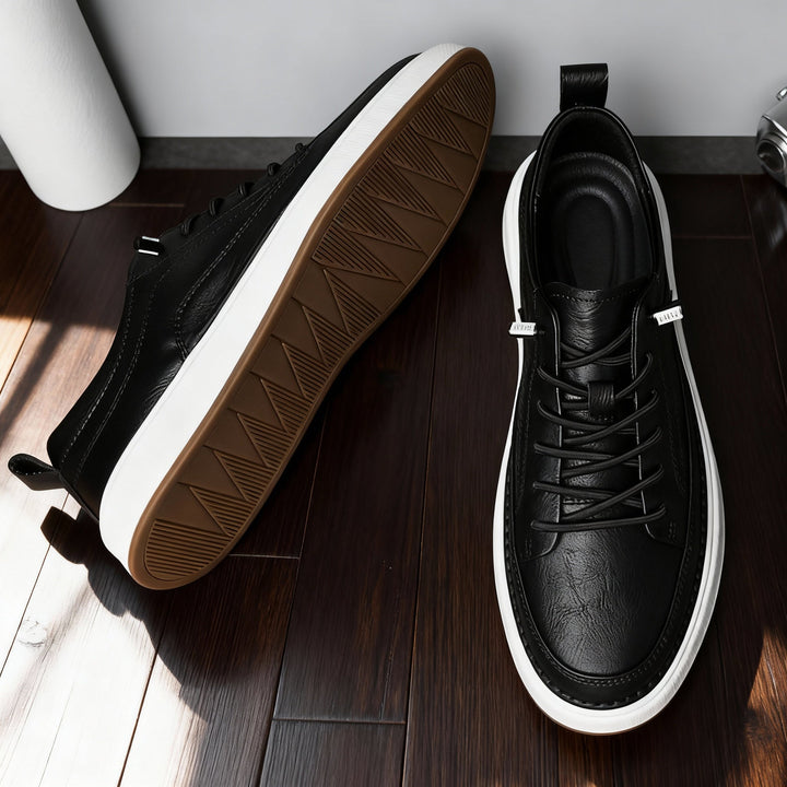 Minimalist Leather Lace Up Sneakers