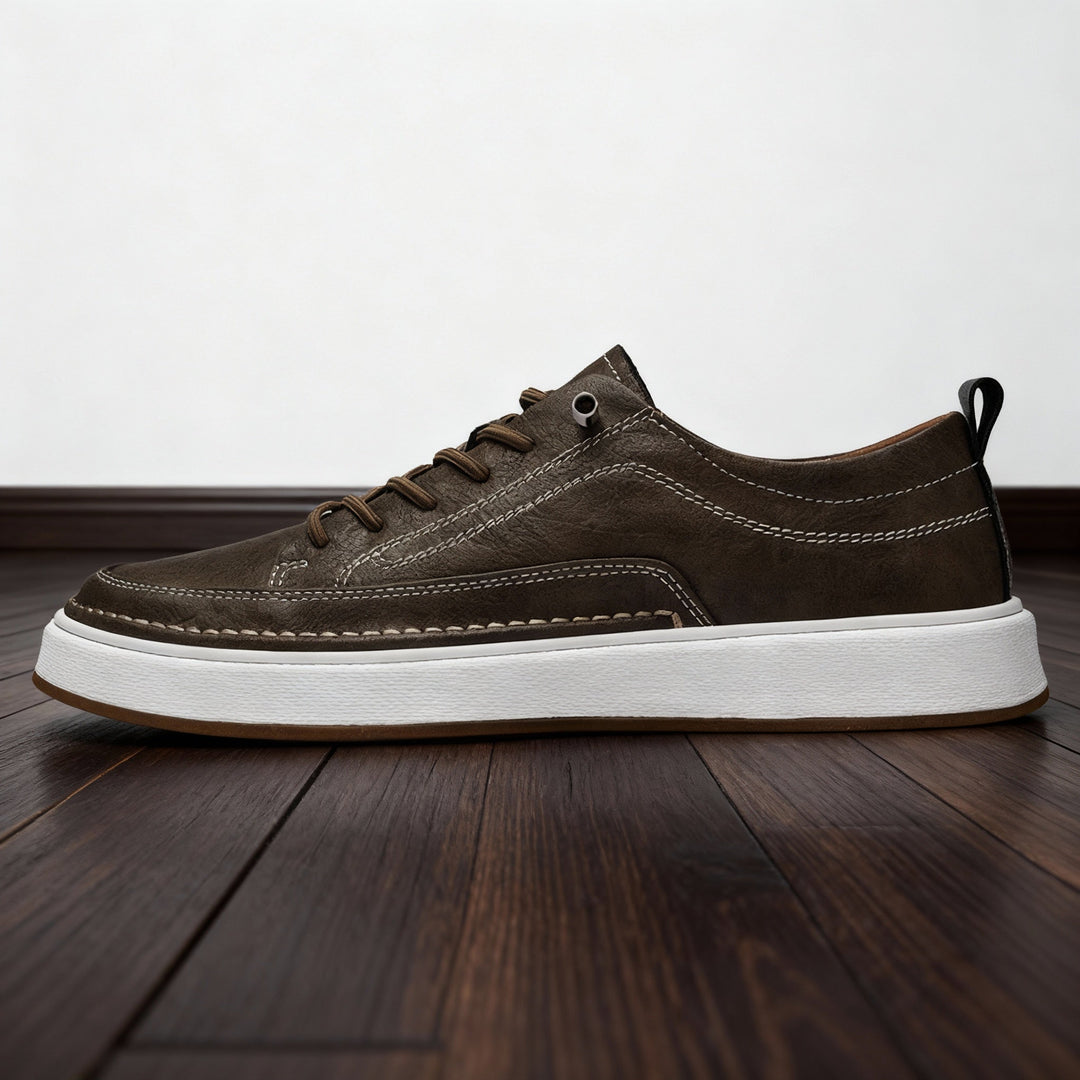 Minimalist Leather Lace Up Sneakers