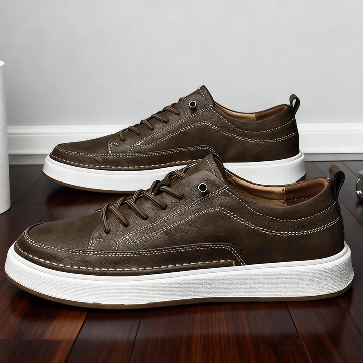 Minimalist Leather Lace Up Sneakers