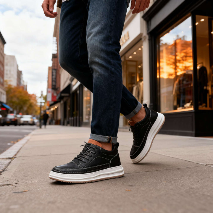 Men's Lace Up Leather Sneakers