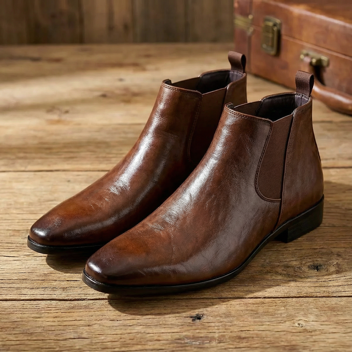 Men's Leather Chelsea Boots Classic Slip On