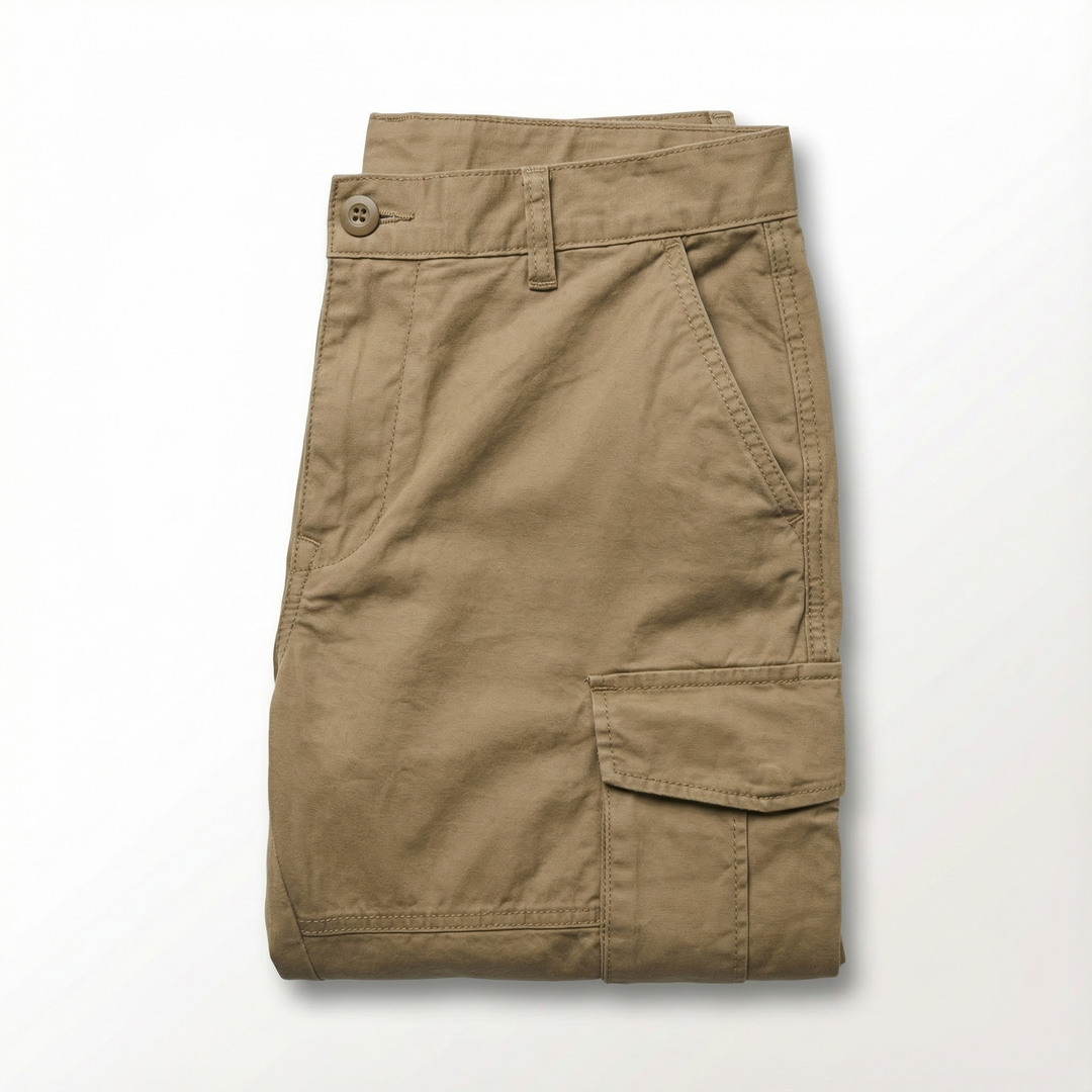 Men's Cotton Cargo Pants with Tapered Fit
