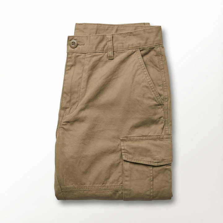 Men's Cotton Cargo Pants with Tapered Fit