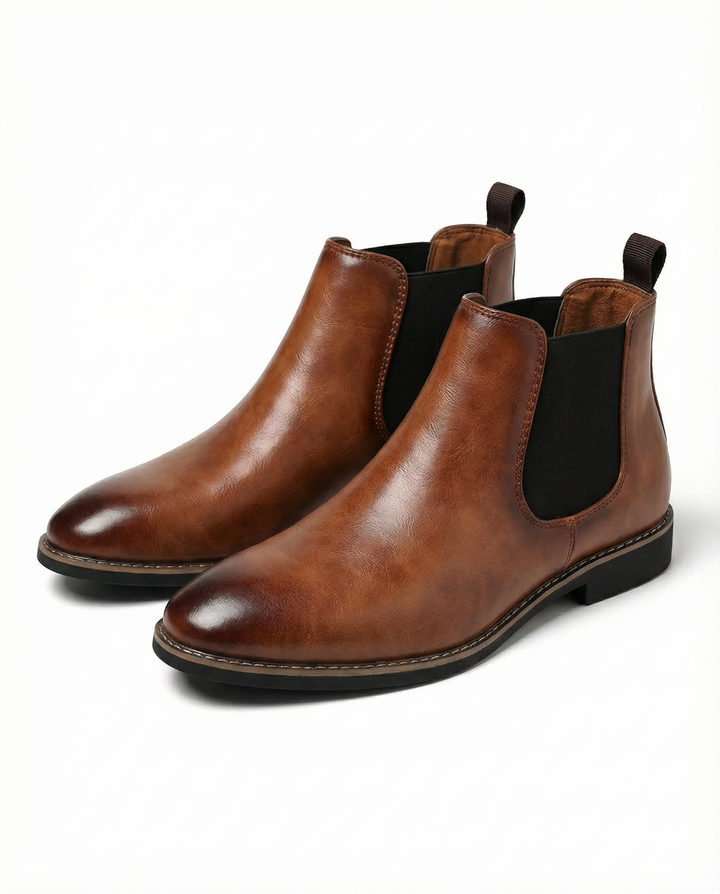Men's Classic Slip On Leather Chelsea Boots