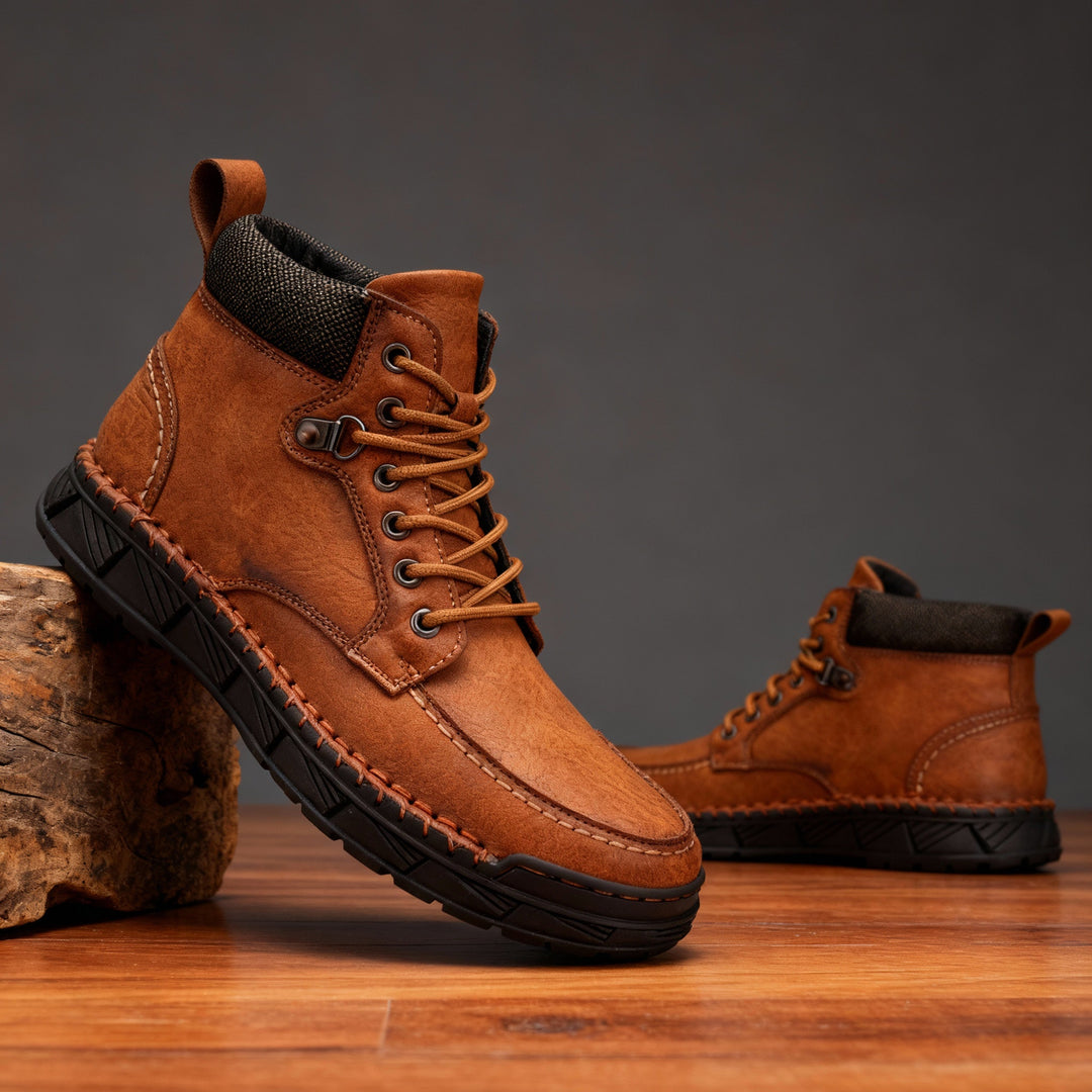 Men's Leather Lace-Up Ankle Boots