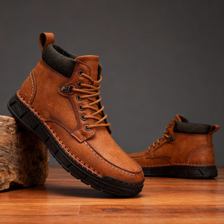 Men's Leather Lace-Up Ankle Boots