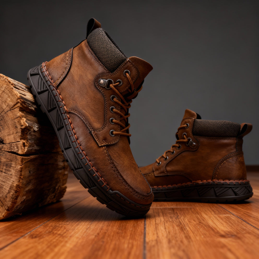 Men's Leather Lace-Up Ankle Boots