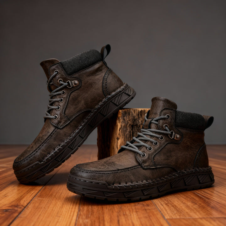 Men's Leather Lace-Up Ankle Boots