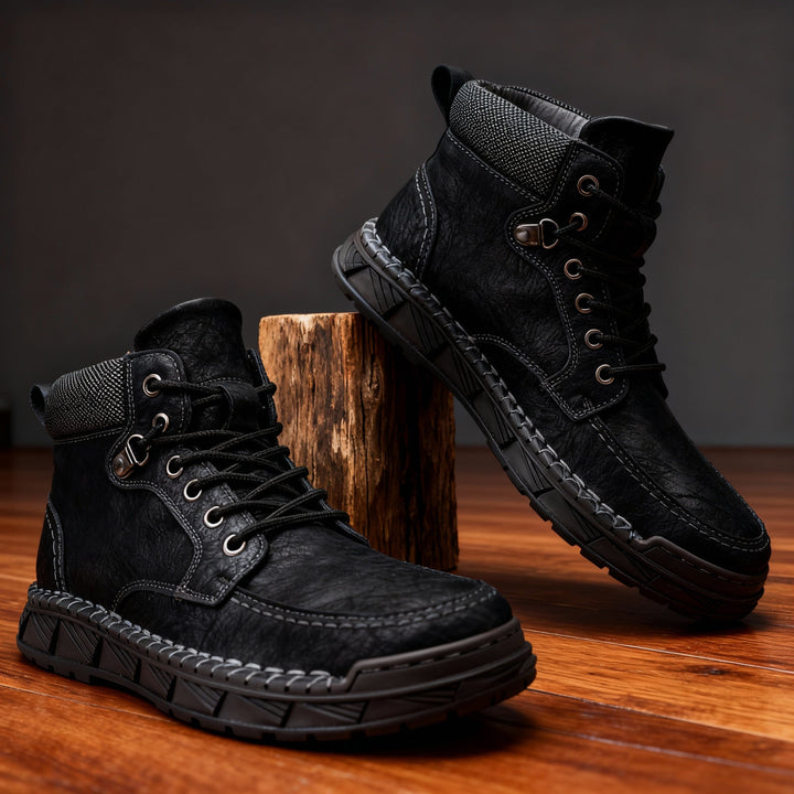Men's Leather Lace-Up Ankle Boots