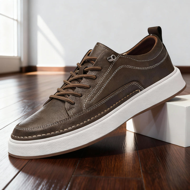 Minimalist Leather Lace Up Sneakers