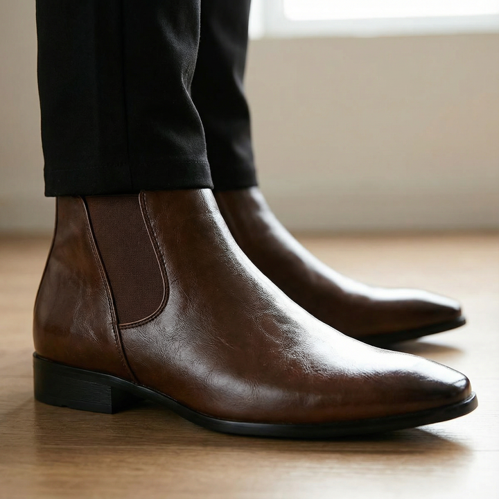 Men's Leather Chelsea Boots Classic Slip On