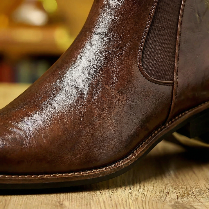 Men's Leather Chelsea Boots Classic Slip On
