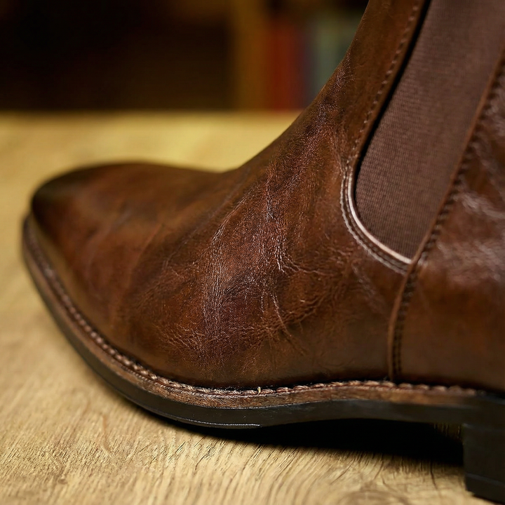 Men's Leather Chelsea Boots Classic Slip On
