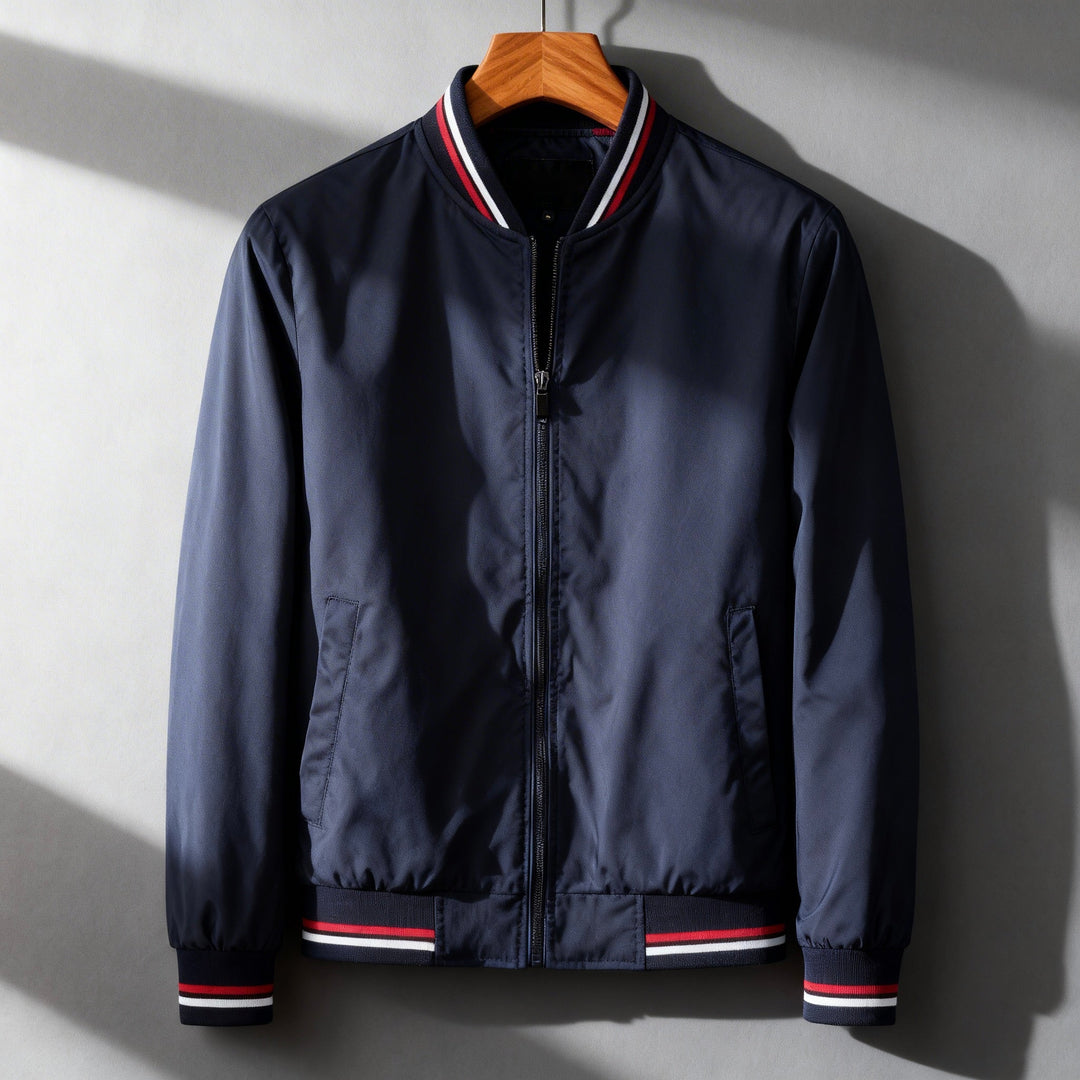 Men's Bomber Jacket with Ribbed Trim