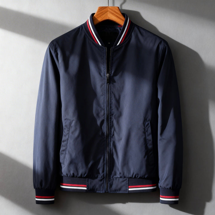 Men's Bomber Jacket with Ribbed Trim