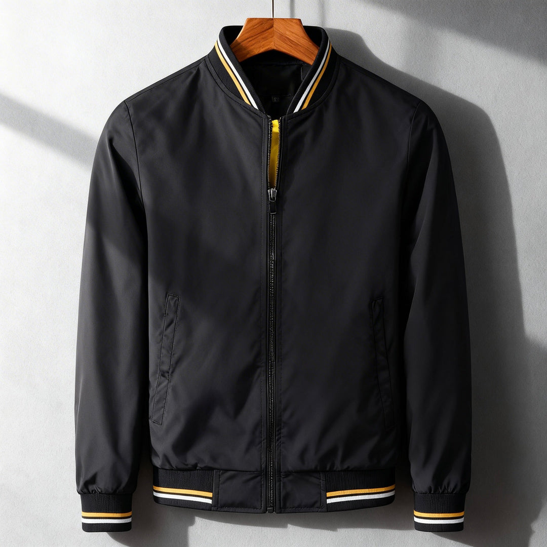 Men's Bomber Jacket with Ribbed Trim