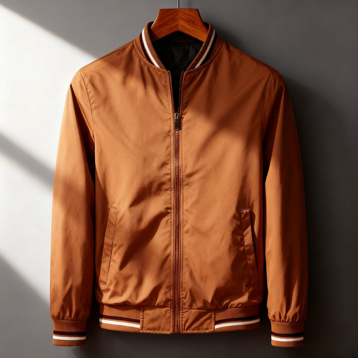 Men's Bomber Jacket with Ribbed Trim