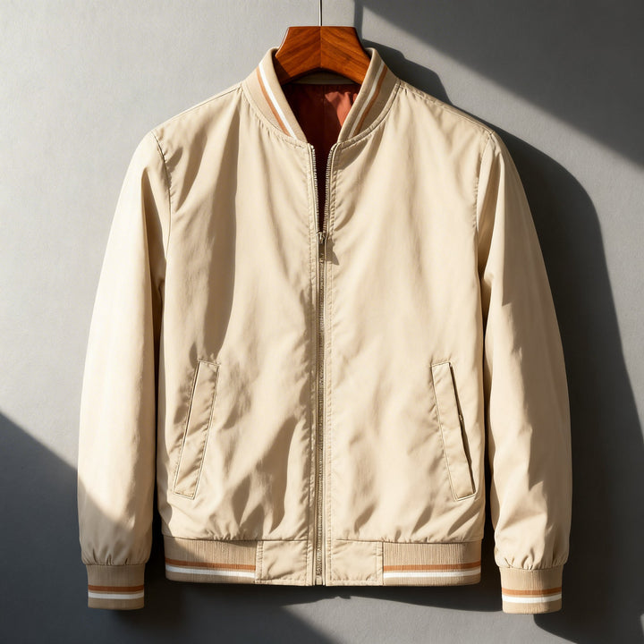 Men's Bomber Jacket with Ribbed Trim