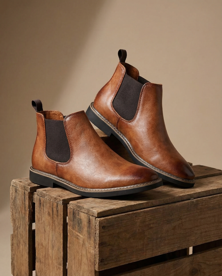 Men's Classic Slip On Leather Chelsea Boots