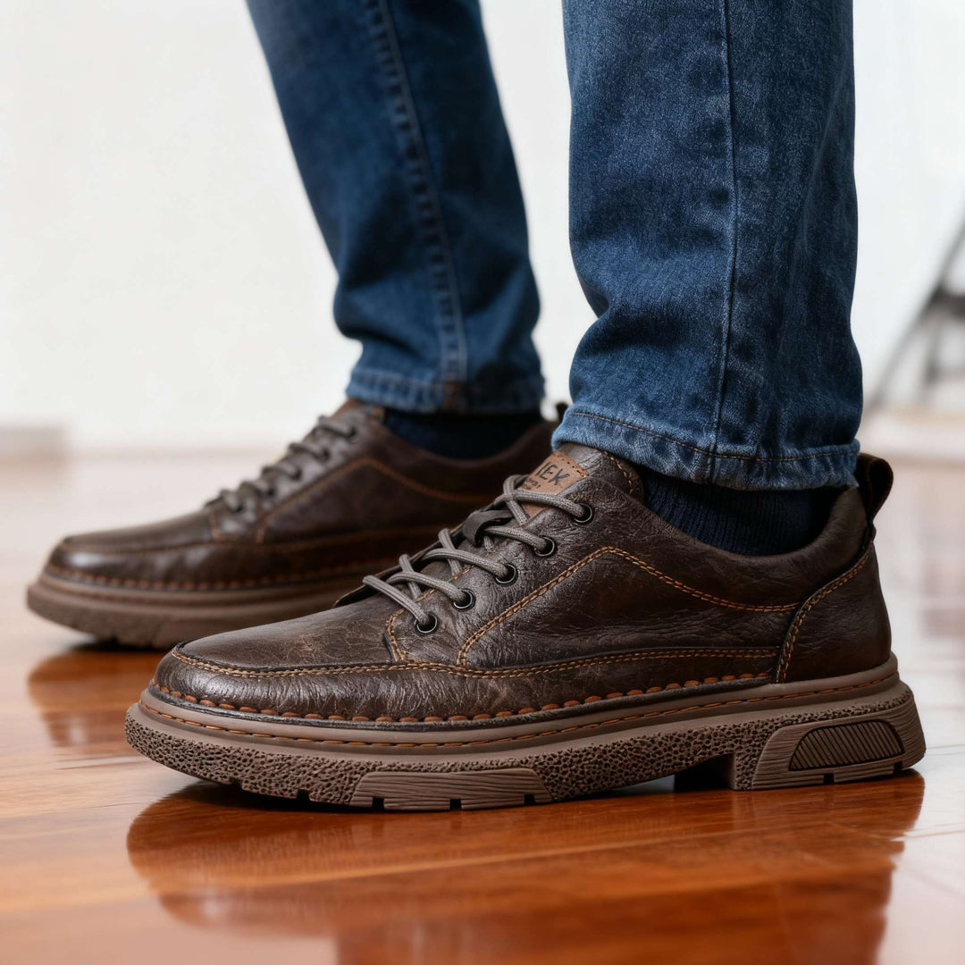 Comfortable Lace Up Leather Sneakers