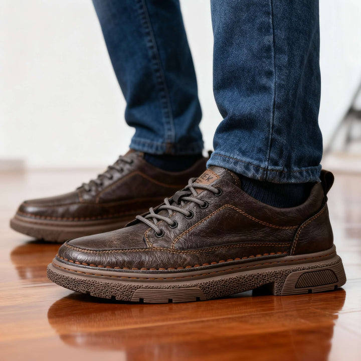 Comfortable Lace Up Leather Sneakers